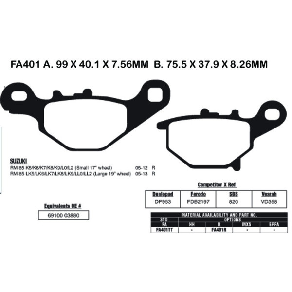 EBC EBC Brake Pads FA401TT